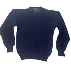 Vintage Eddie Bauer Sweater Sz Men's Medium Navy Blue Ribbed Heavy Knit